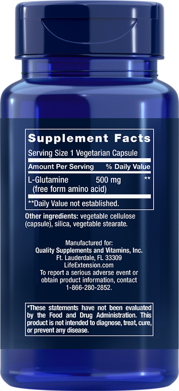 
L-Glutamine, 500 mg, 100 vegetarian capsules