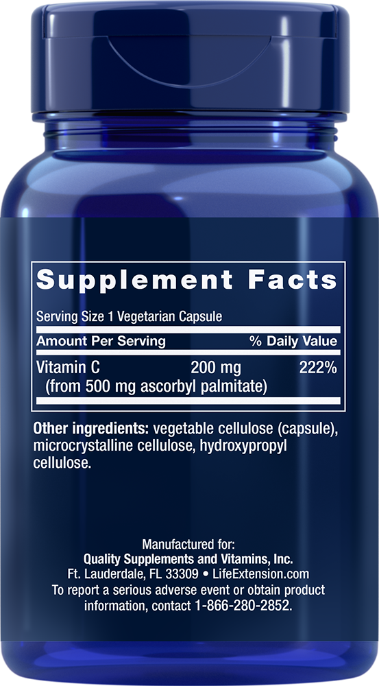 
Ascorbyl Palmitate, 500 mg, 100 vegetarian capsules