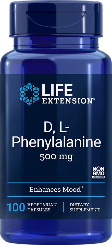 
D, L-Phenylalanine Capsules, 500 mg, 100 vegetarian capsules
