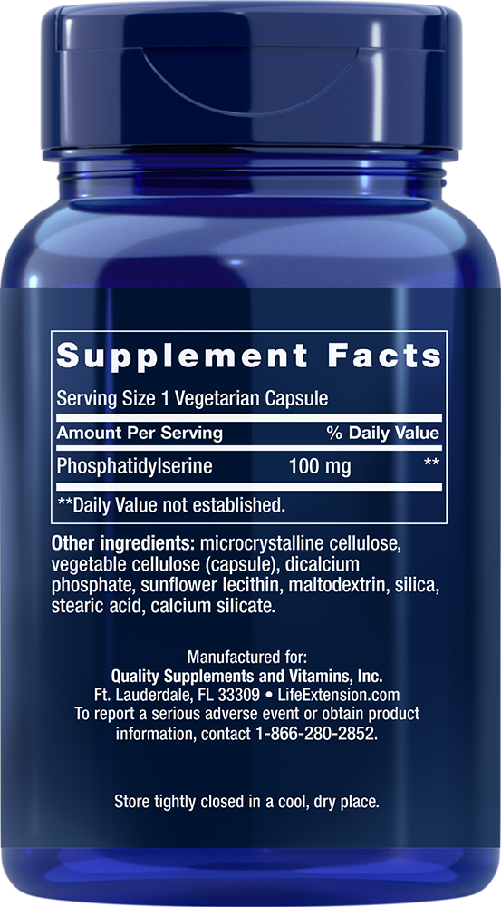 
PS Caps, 100 mg, 100 vegetarian capsules