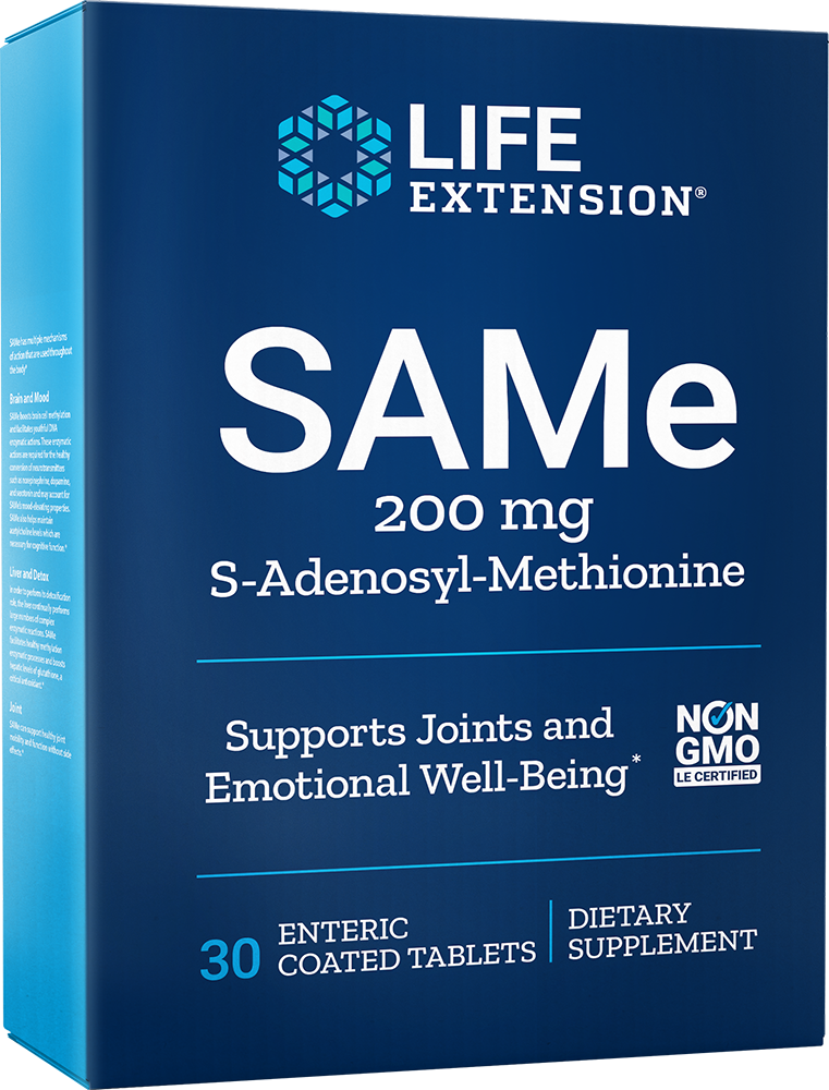 
SAMe, 200 mg, 30 enteric-coated vegetarian tablet