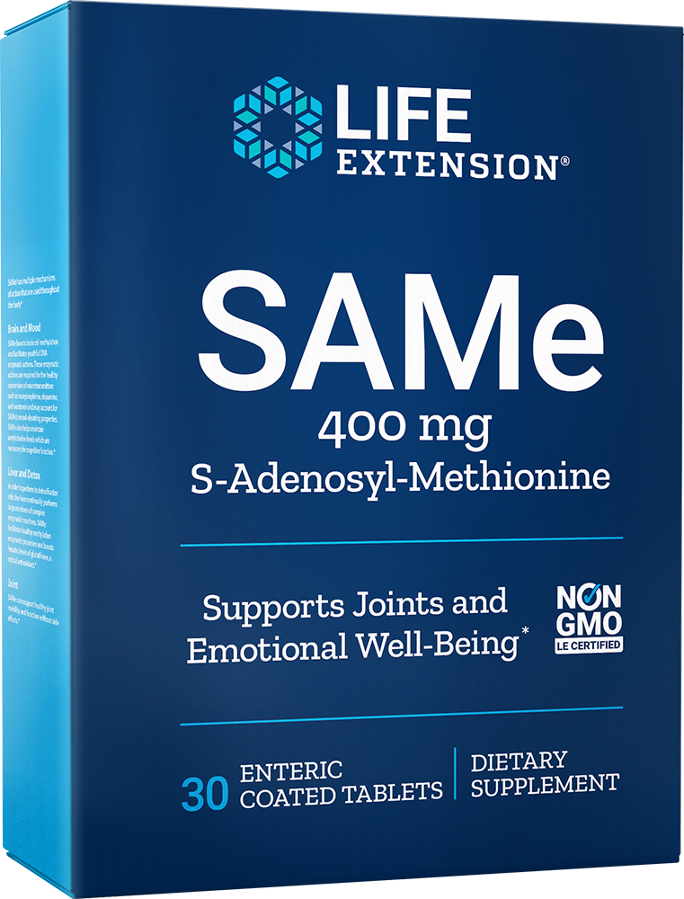 
SAMe, 400 mg, 30 enteric-coated vegetarian tablet