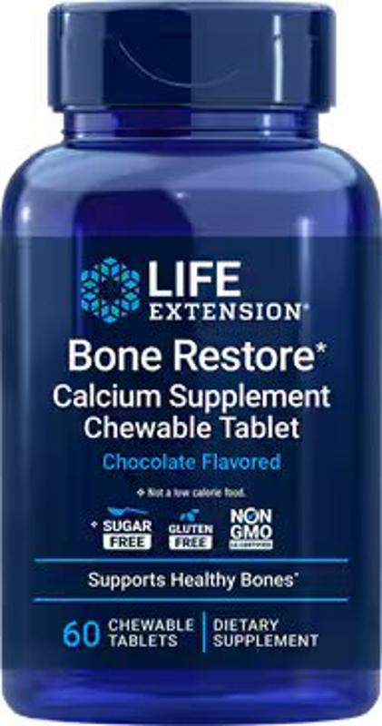 
Bone Restore Chewable Tablets (Sugar-Free Chocolate), 60 chewable tablets